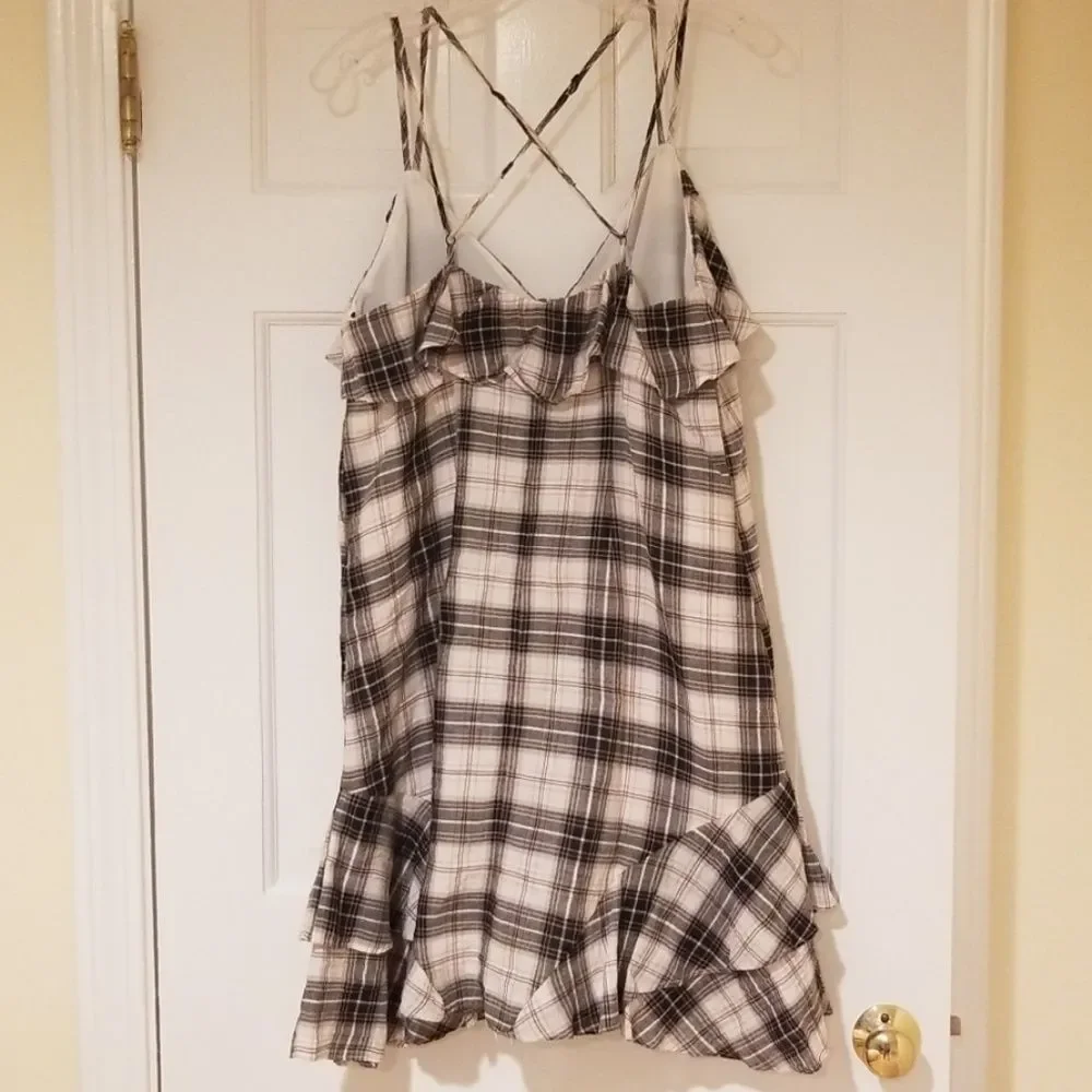 BCBG plaid summer mini dress size M - Picture 6 of 6